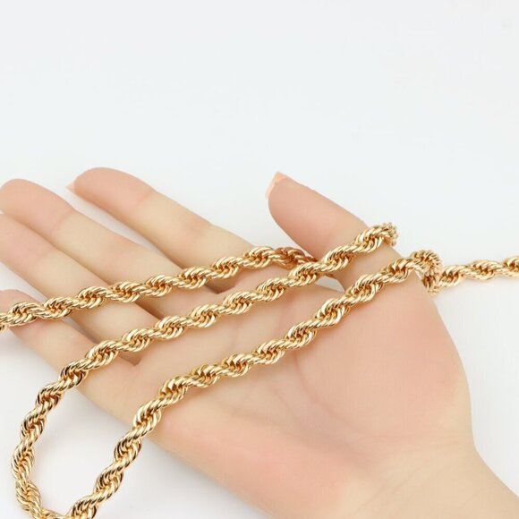 Bold Rope Design Rose Gold Necklace for Stylish Look, XPNL0342 - Picture 2 of 10